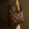 Leather rhombic chain underarm bag with advanced sense underarm bag